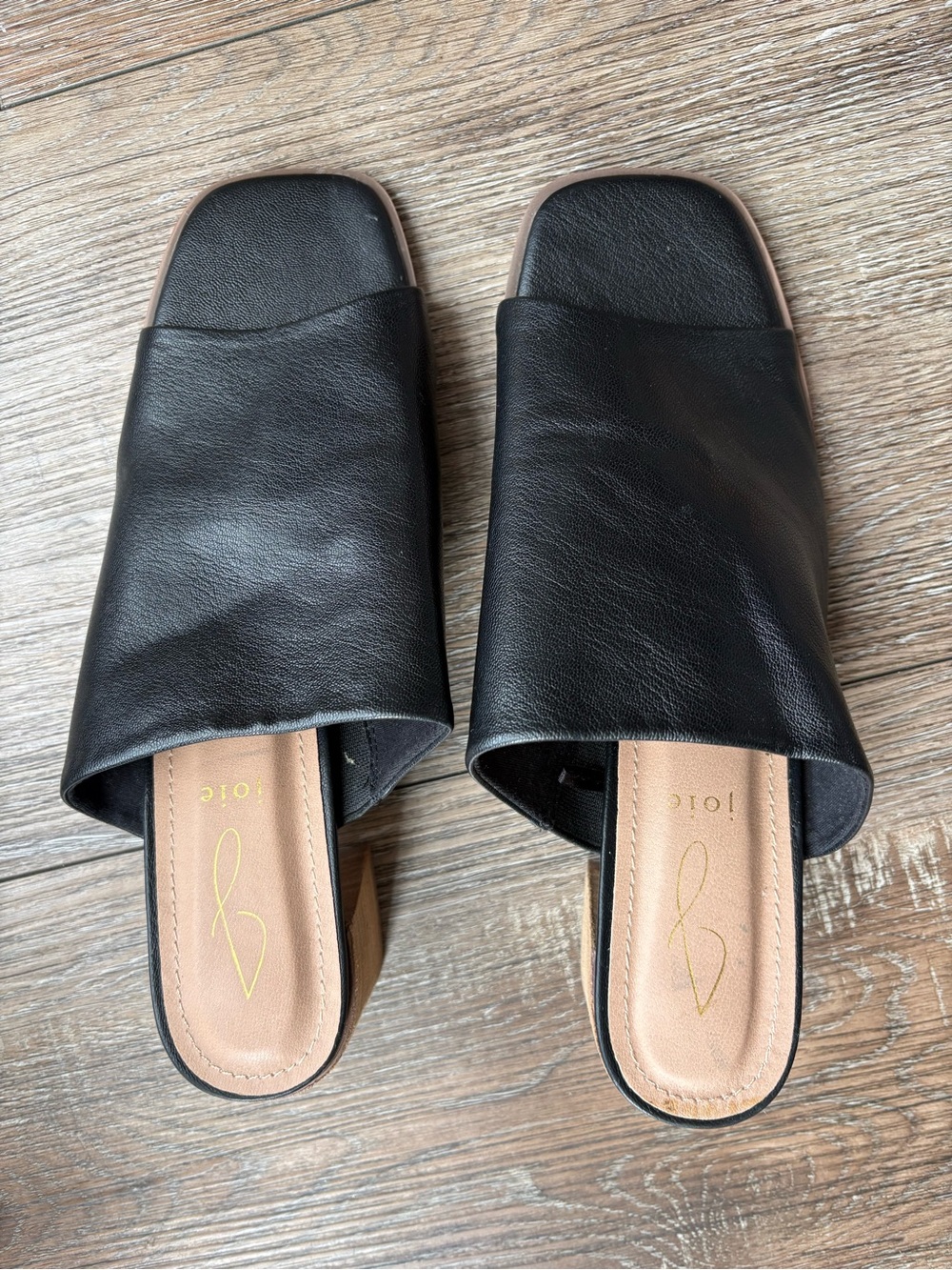 New JOIE Black Leather Slide Mules - size 9 Olympia